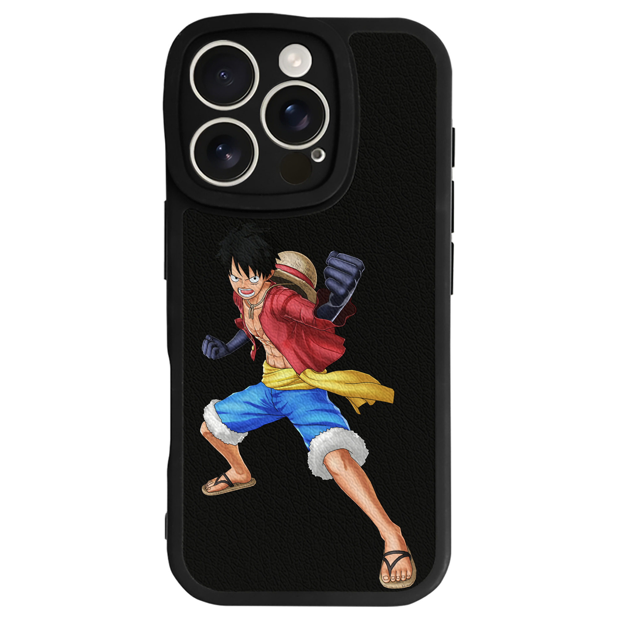 （画像用） ワンピース モンキー・D・ルフィ ONE PIECE Monkey D. Luffy 【iPhone 16シリーズ対応】シリコンスマホケース（レザー調） 材質：シリコン